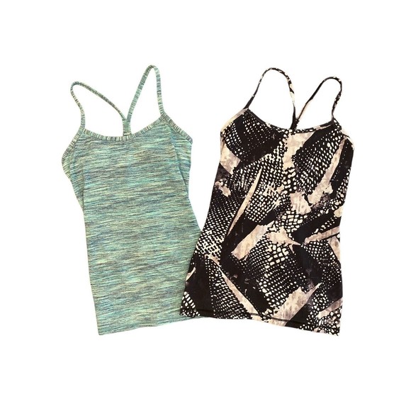 Lot of 2 Lululemon Sports Yoga Tank Tops with Built-in Bra Women Size 6 - Picture 1 of 7